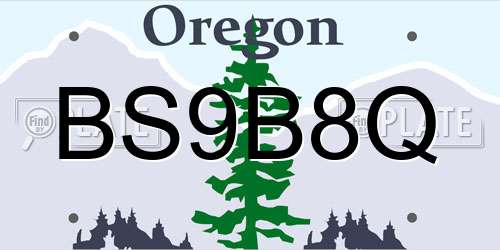 BS9B8Q Oregon License Plate