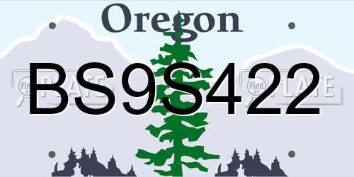 BS9S422 Oregon License Plate