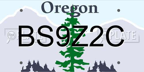 BS9Z2C Oregon License Plate