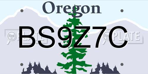 BS9Z7C Oregon License Plate