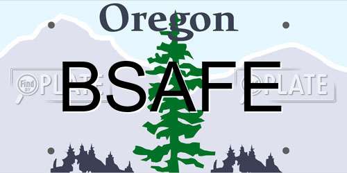 BSAFE Oregon License Plate