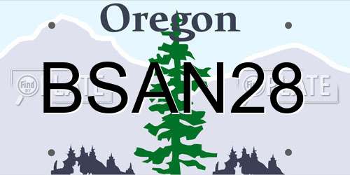 BSAN28 Oregon License Plate