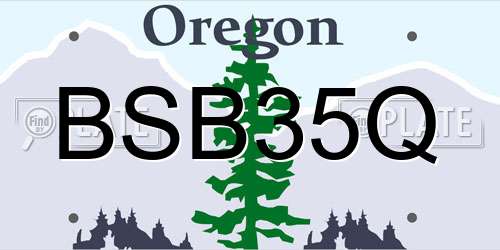 BSB35Q Oregon License Plate