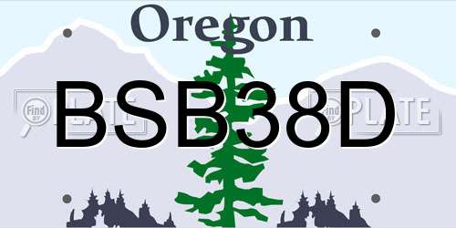 BSB38D Oregon License Plate