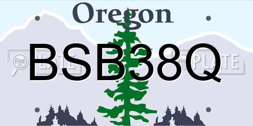 BSB38Q Oregon License Plate