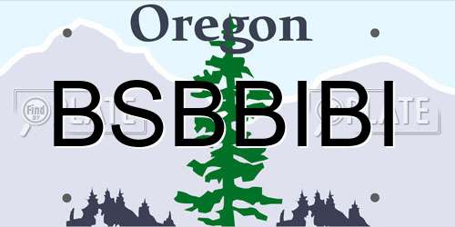 BSBBIBI Oregon License Plate