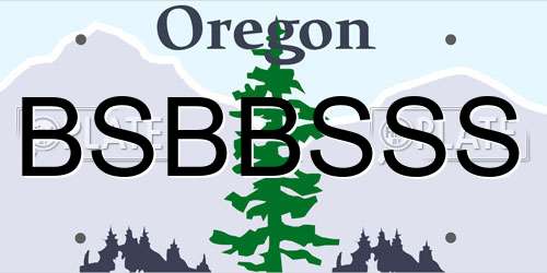 BSBBSSS Oregon License Plate