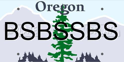 BSBSSBS Oregon License Plate