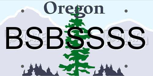 BSBSSSS Oregon License Plate