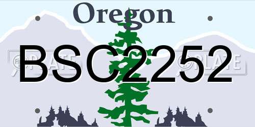 BSC2252 Oregon License Plate