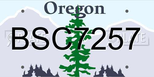 BSC7257 Oregon License Plate