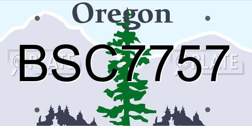 BSC7757 Oregon License Plate