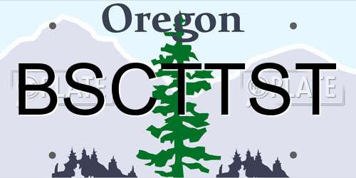 BSCTTST Oregon License Plate