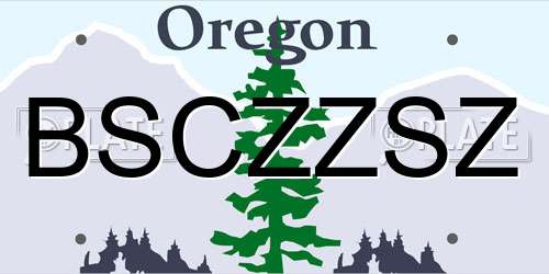BSCZZSZ Oregon License Plate