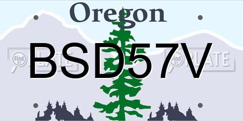 BSD57V Oregon License Plate