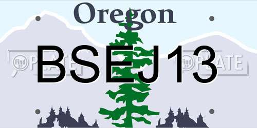 BSEJ13 Oregon License Plate