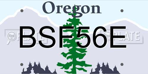 BSF56E Oregon License Plate