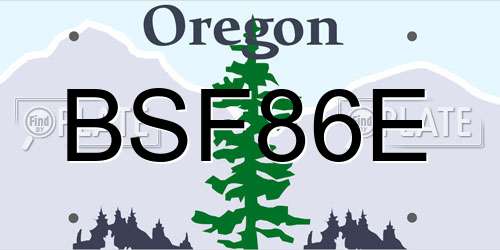 BSF86E Oregon License Plate