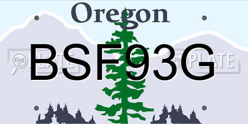 BSF93G Oregon License Plate