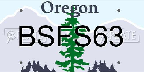 BSFS63 Oregon License Plate