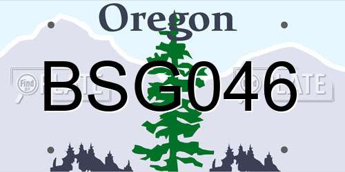 BSG046 Oregon License Plate