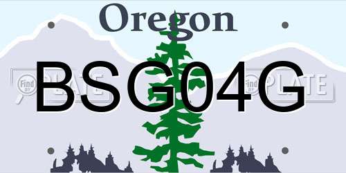 BSG04G Oregon License Plate