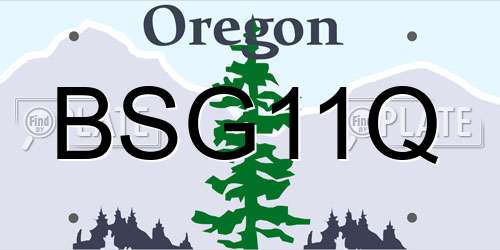 BSG11Q Oregon License Plate