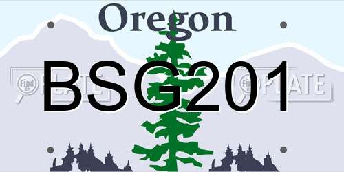 BSG201 Oregon License Plate
