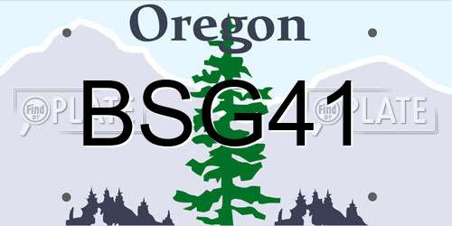 BSG41 Oregon License Plate