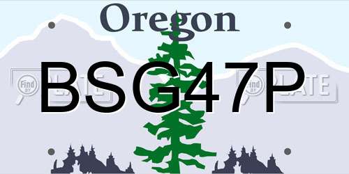 BSG47P Oregon License Plate