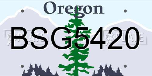 BSG5420 Oregon License Plate