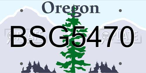 BSG5470 Oregon License Plate