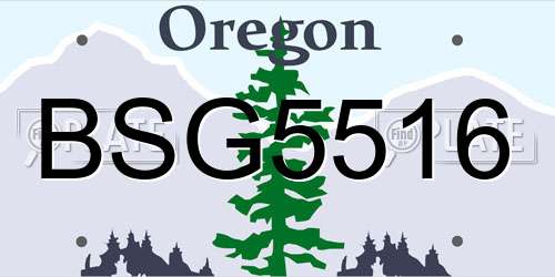 BSG5516 Oregon License Plate