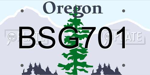 BSG701 Oregon License Plate