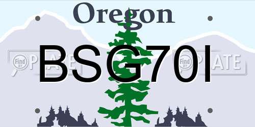 BSG70I Oregon License Plate
