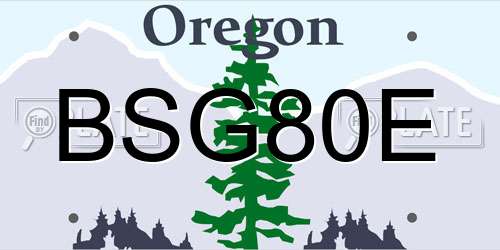 BSG80E Oregon License Plate