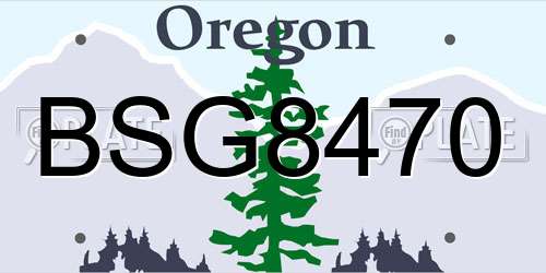 BSG8470 Oregon License Plate