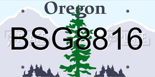 BSG8816 Oregon License Plate
