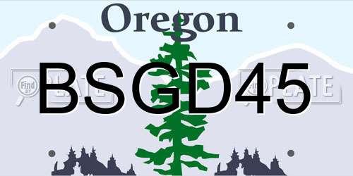 BSGD45 Oregon License Plate