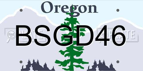BSGD46 Oregon License Plate
