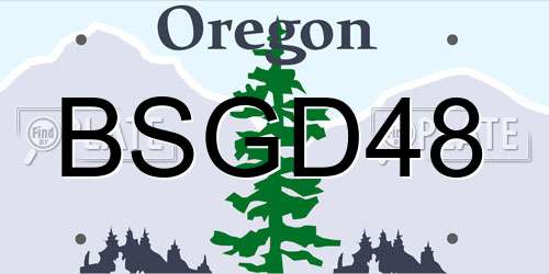 BSGD48 Oregon License Plate