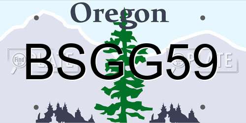 BSGG59 Oregon License Plate