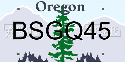 BSGQ45 Oregon License Plate