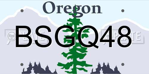 BSGQ48 Oregon License Plate