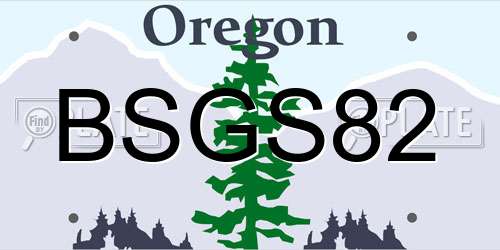 BSGS82 Oregon License Plate