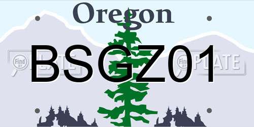BSGZ01 Oregon License Plate