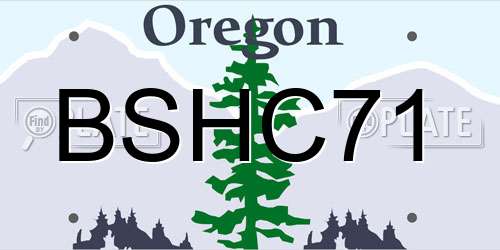 BSHC71 Oregon License Plate