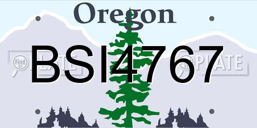 BSI4767 Oregon License Plate