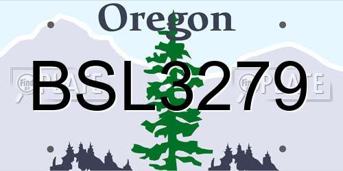 BSL3279 Oregon License Plate