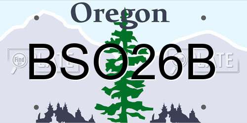 BSO26B Oregon License Plate